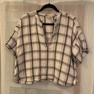 Calvin Klein Oversized Plaid Crop Top - Size M
